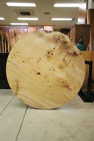 一枚板 ポプラ材テーブル用天板 セール直径1090 mm
